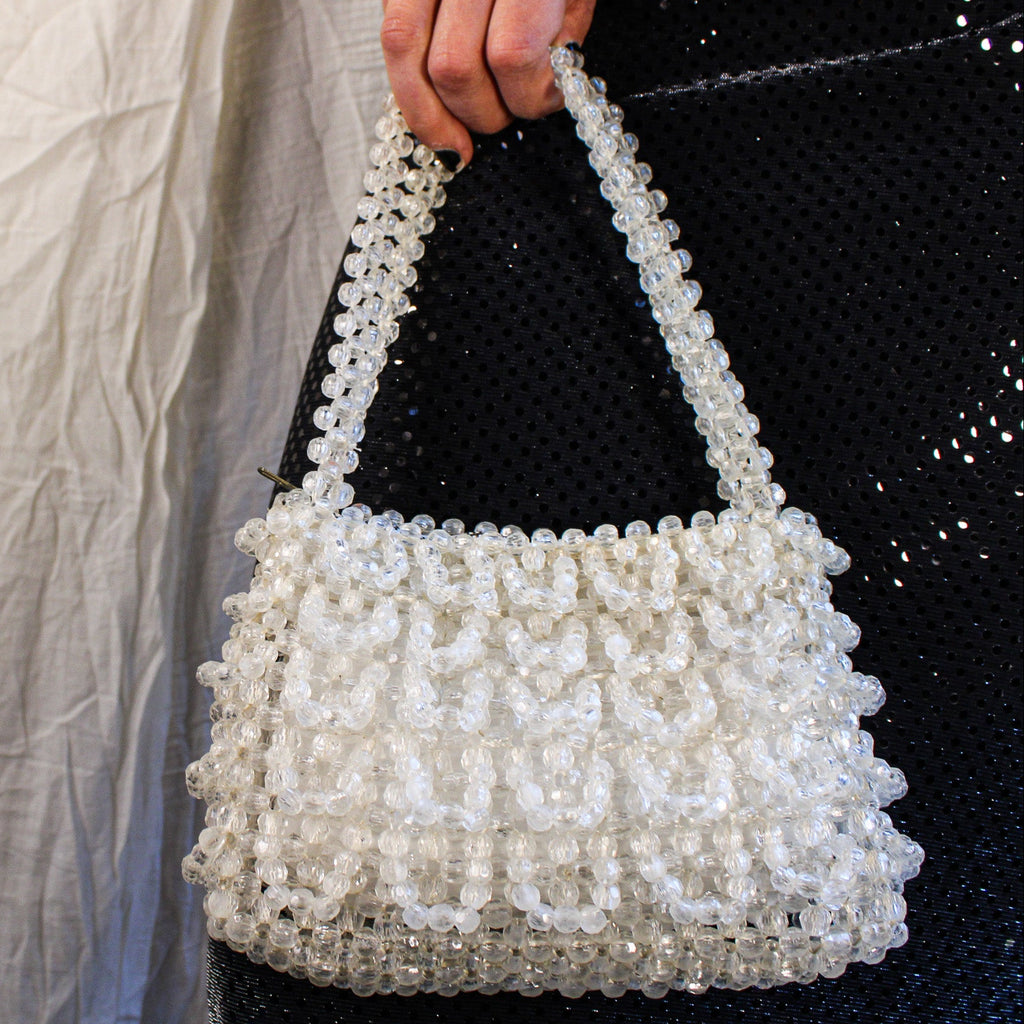 60s plastic beaded statement purse