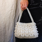 mid-century clear plastic beaded shoulder purse “Flair Fashions” made in Hong Kong