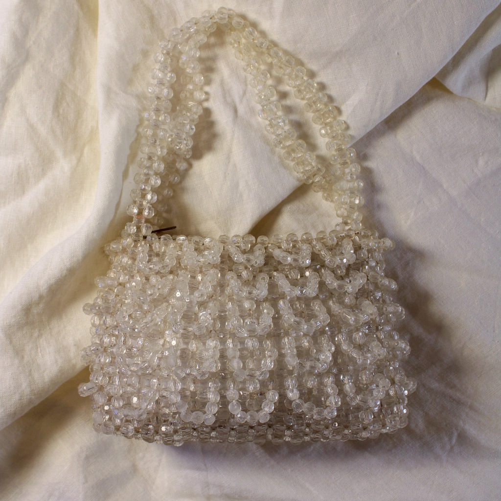 60s plastic beaded statement purse