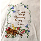 90s decosport mock-neck “music brings harmony”