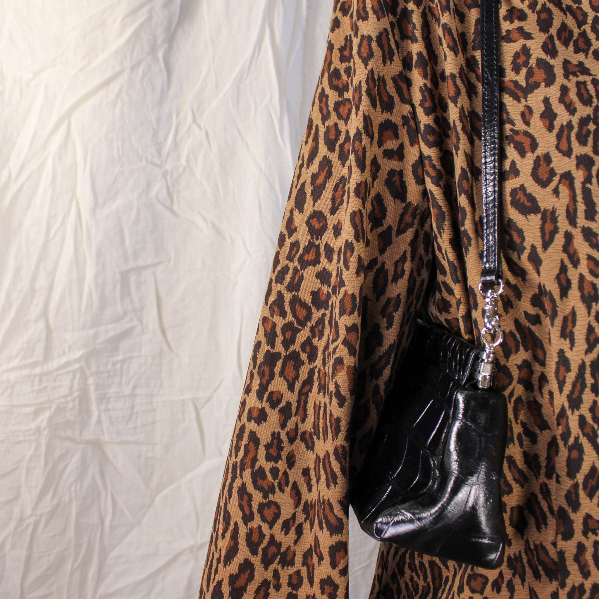 late 90s carlo pazolini black croc-embossed leather baguette bag made in italy