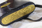 80s mille fiori surrealist brass relief purse - studio metalwork
