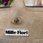 80s mille fiori surrealist brass relief purse - studio metalwork