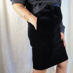 90s mary ann restivo black velvet pencil skirt