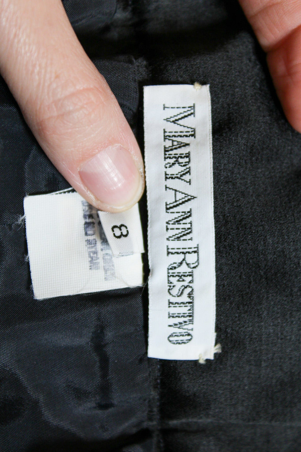 90s mary ann restivo black velvet pencil skirt