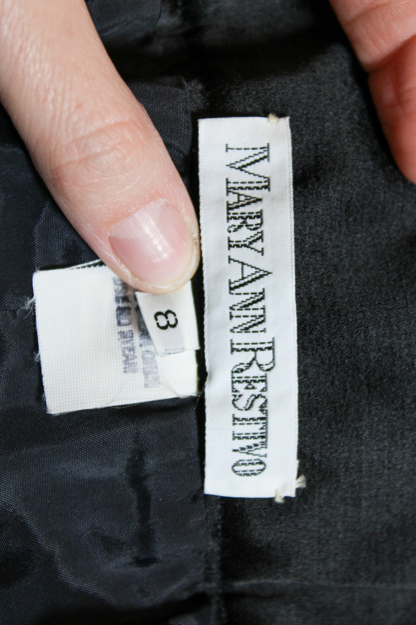 90s mary ann restivo black velvet pencil skirt