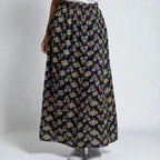 70s navy daisy print elastic waist maxi skirt – s/m – image 5
