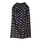 70s navy daisy print elastic waist maxi skirt – s/m – image 1