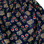 70s navy daisy print elastic waist maxi skirt – s/m – image 3