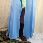 60s/70s blue empire maxi robe - vintage lingerie