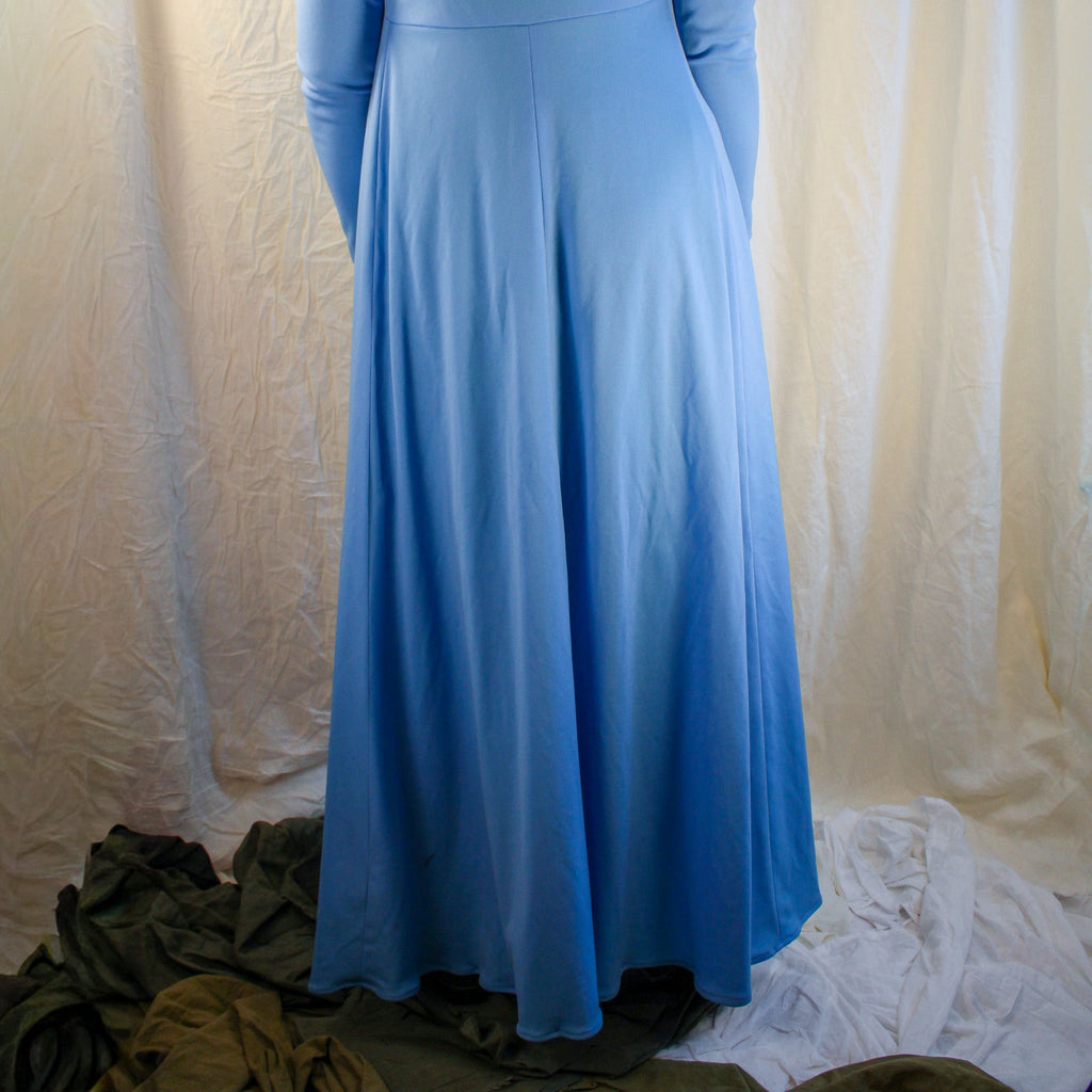 60s/70s blue empire maxi robe - vintage lingerie