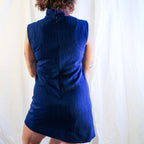60s cobalt mock neck mini dress, image 4