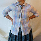 70s Wrangler Pastel Plaid Pearl Snap shirt