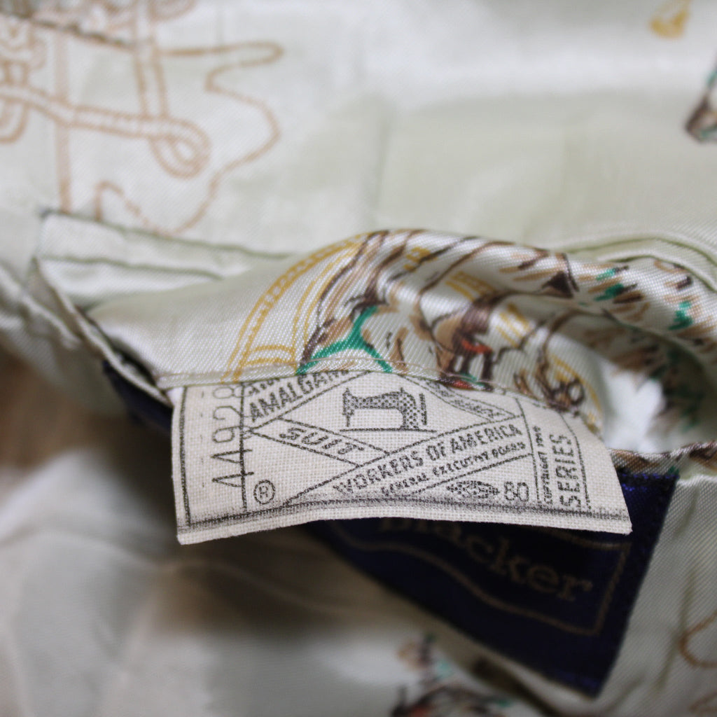 Back view of camel wool blazer