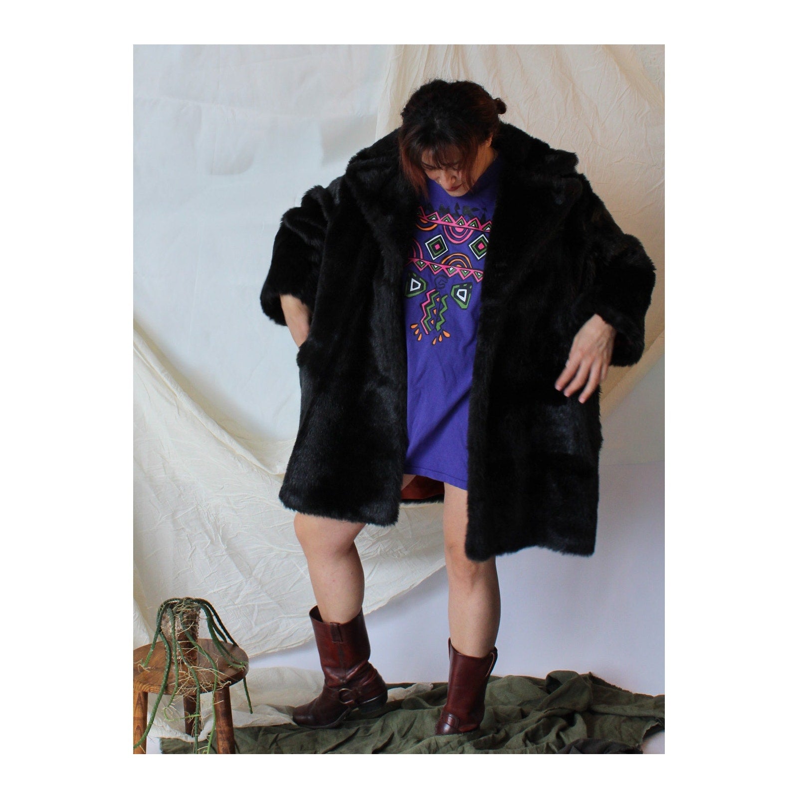 90s danskin plus audrey jones oversized purple tee