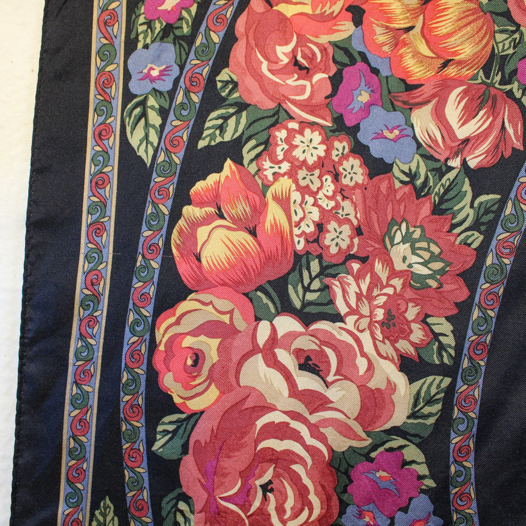 Front view of Charter Club silk floral scarf
