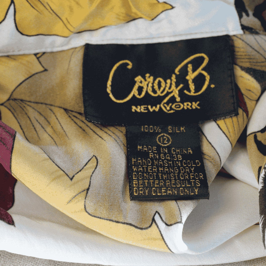 80s corey b. silk jungle print shirt