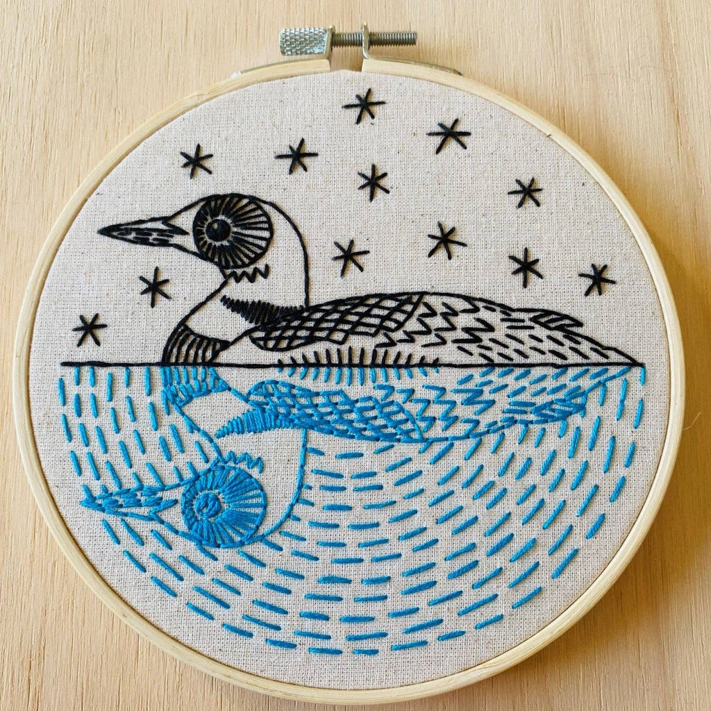 mirror loon embroidery kit, view 3