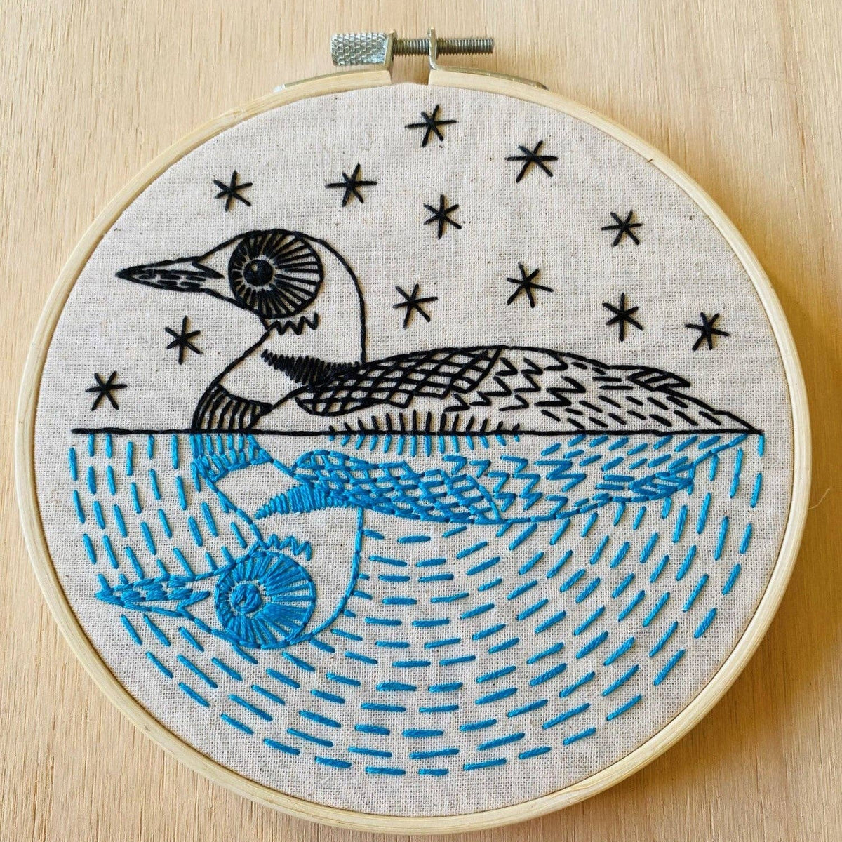 mirror loon embroidery kit, view 3