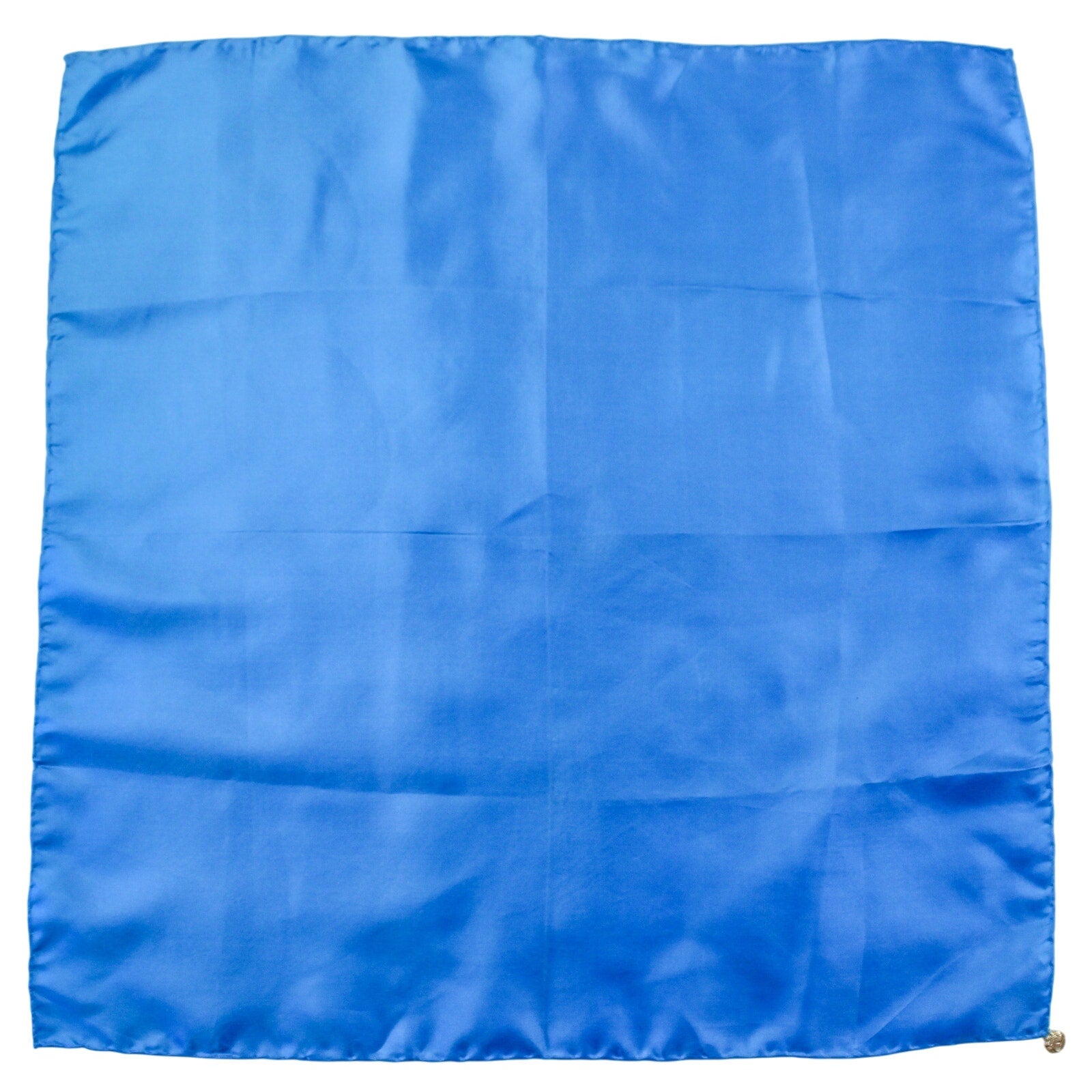 70s Vera Silk Scarf blue handrolled Italy