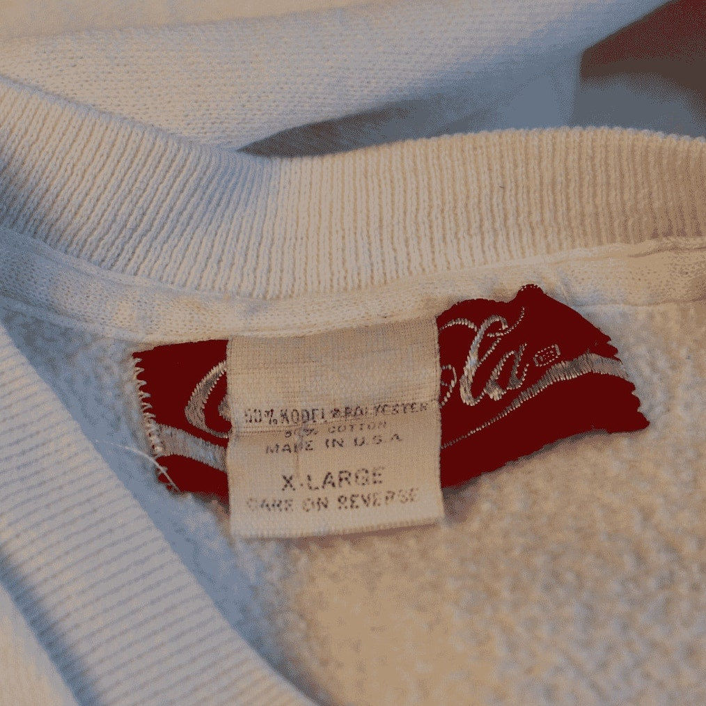 80s coca-cola brand sweatshirt dress made in usa xl