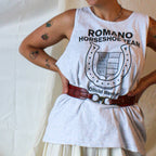90s oneita romano horseshoe team cutoff tee