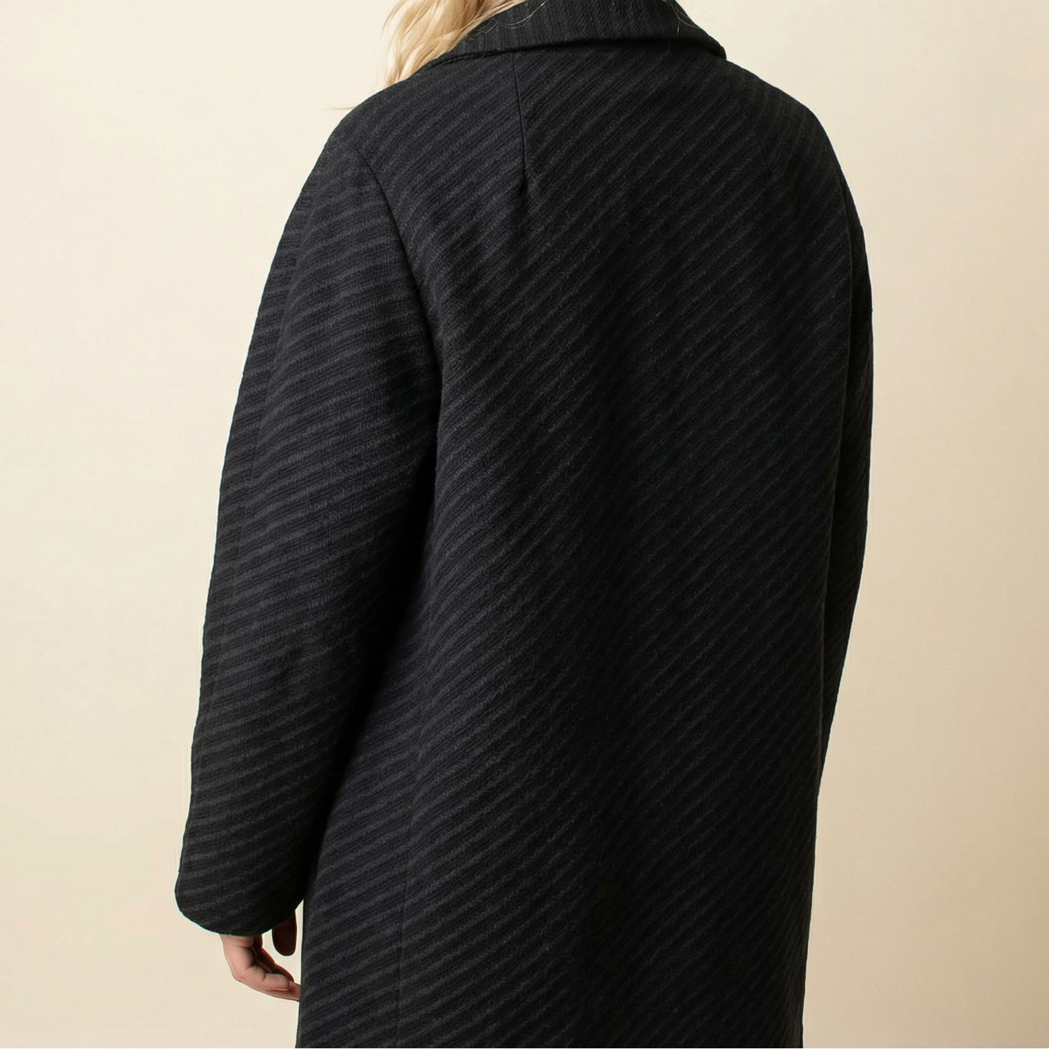 60s cocoon wool swing coat - french woven jacquard