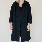 60s cocoon wool swing coat - french woven jacquard