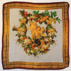 90s dolce & gabbana silk cherub baroque foulard scarf,  made in italy