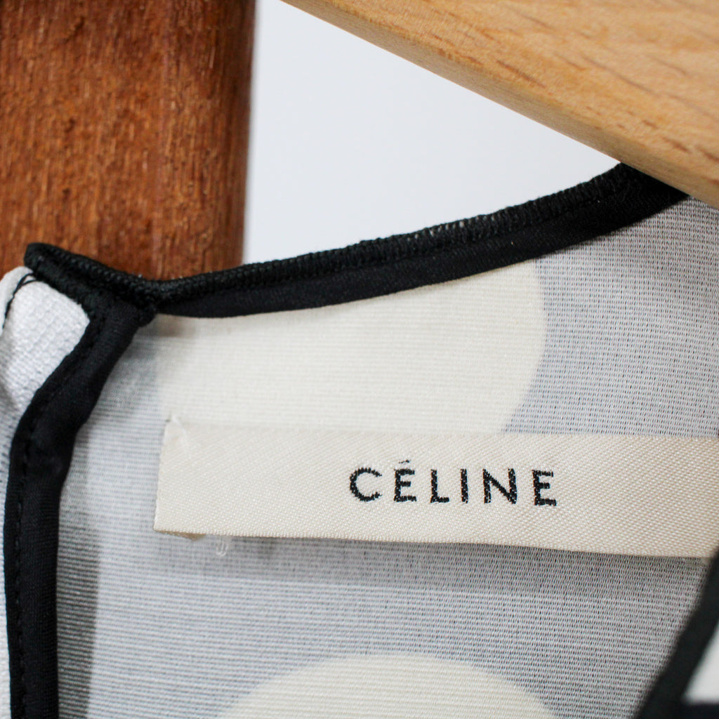 2015 céline by phoebe philo polka dot silk wool shift dress