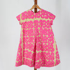 70s marimekko for design research pink swirl cotton shift dress, front
