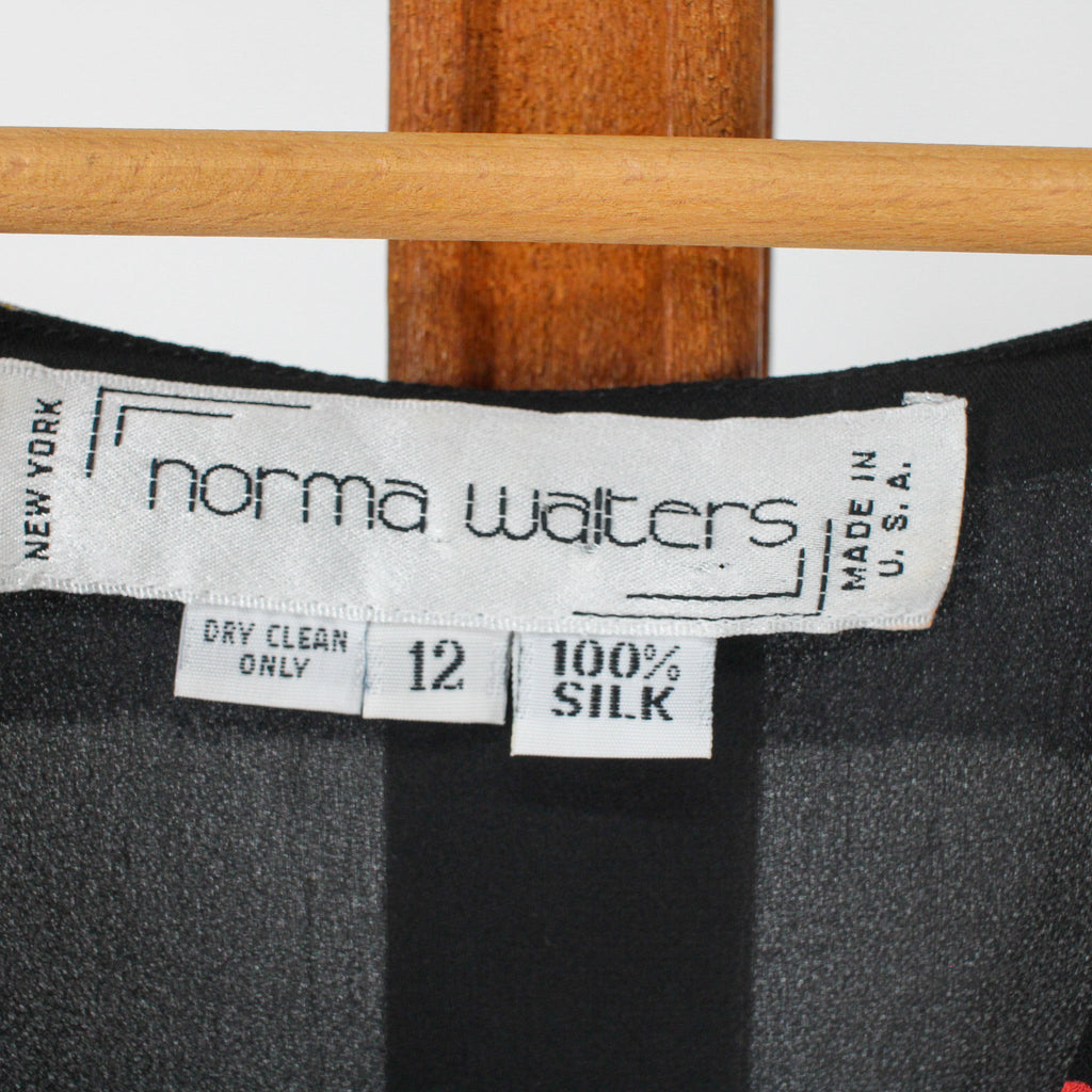 norma walters new york label, size 12, 100% silk