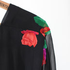 shoulder and rose print detail