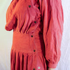 80s privato new york rust suede snap dress, image 1