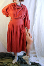80s privato new york rust suede snap dress, image 4
