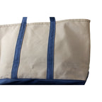 vintage 80s l.l. bean boat and tote – large, blue trim