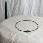 60s 8-ball bead leather choker necklace - remade