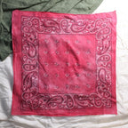 80s vintage rn 13962 red paisley bandana made in usa