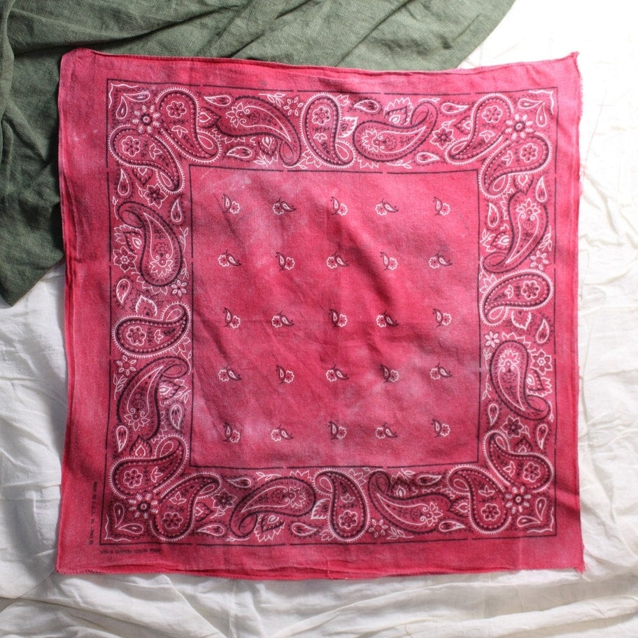 80s vintage rn 13962 red paisley bandana made in usa