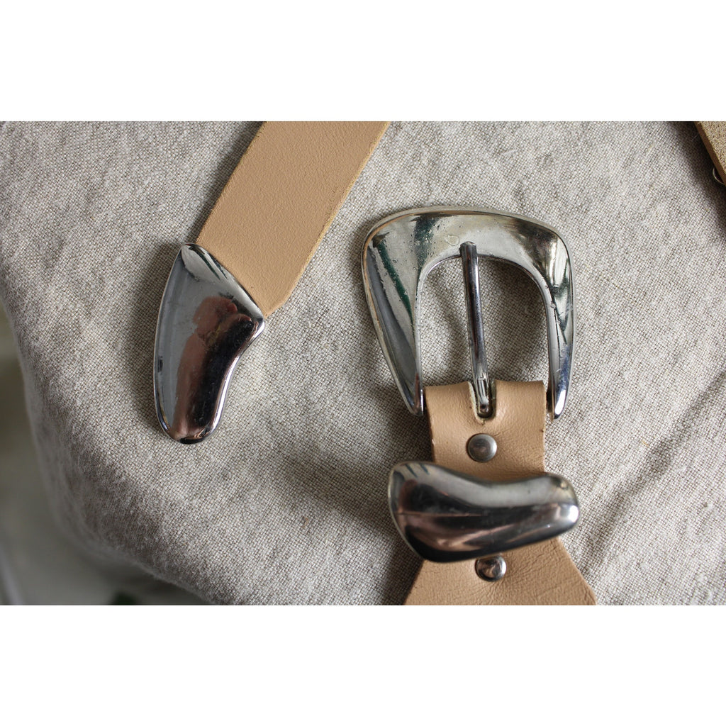 y2k tan silver flame belt by ann taylor