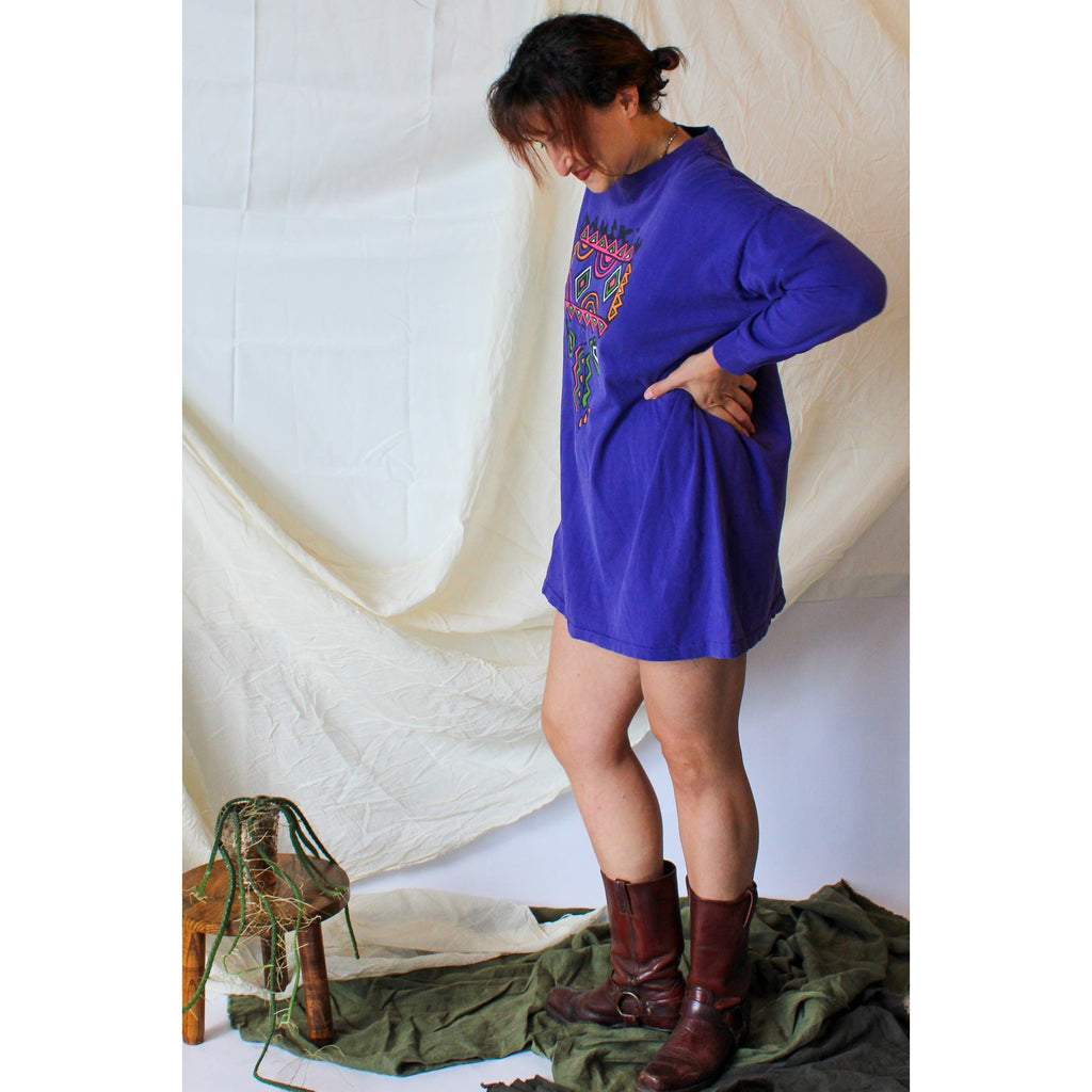 90s danskin plus audrey jones oversized purple tee