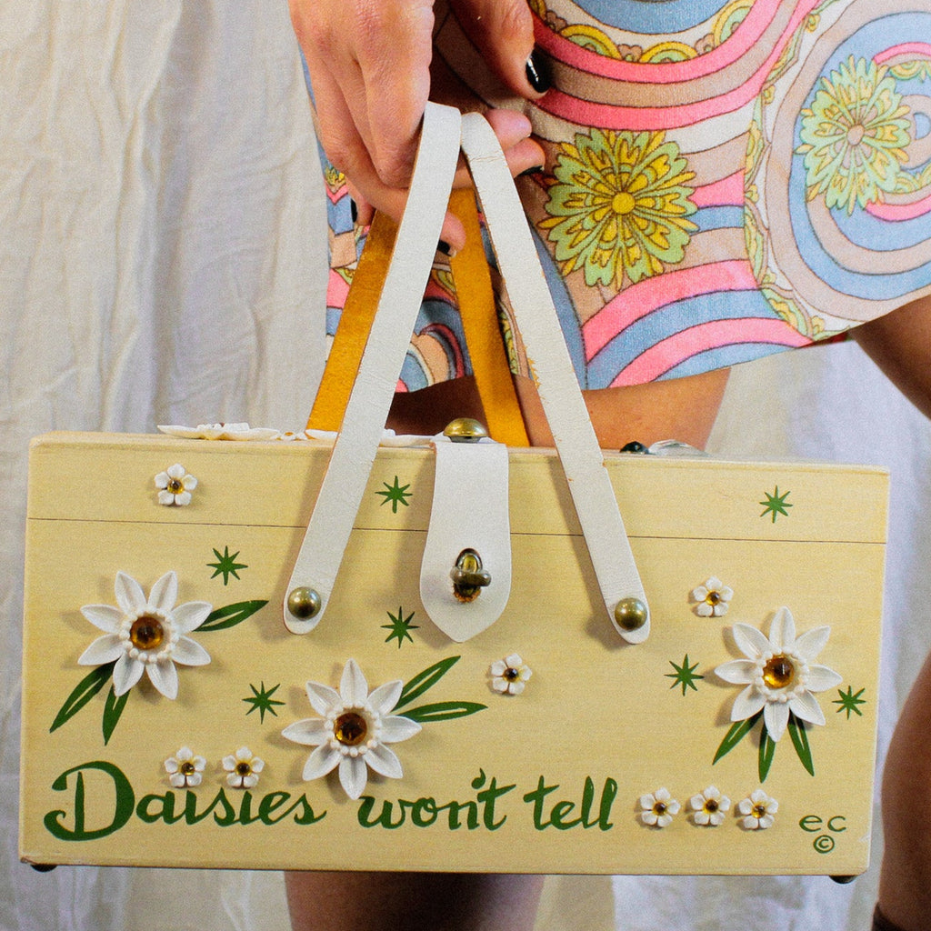 60s enid collins “daisies won’t tell” box purse