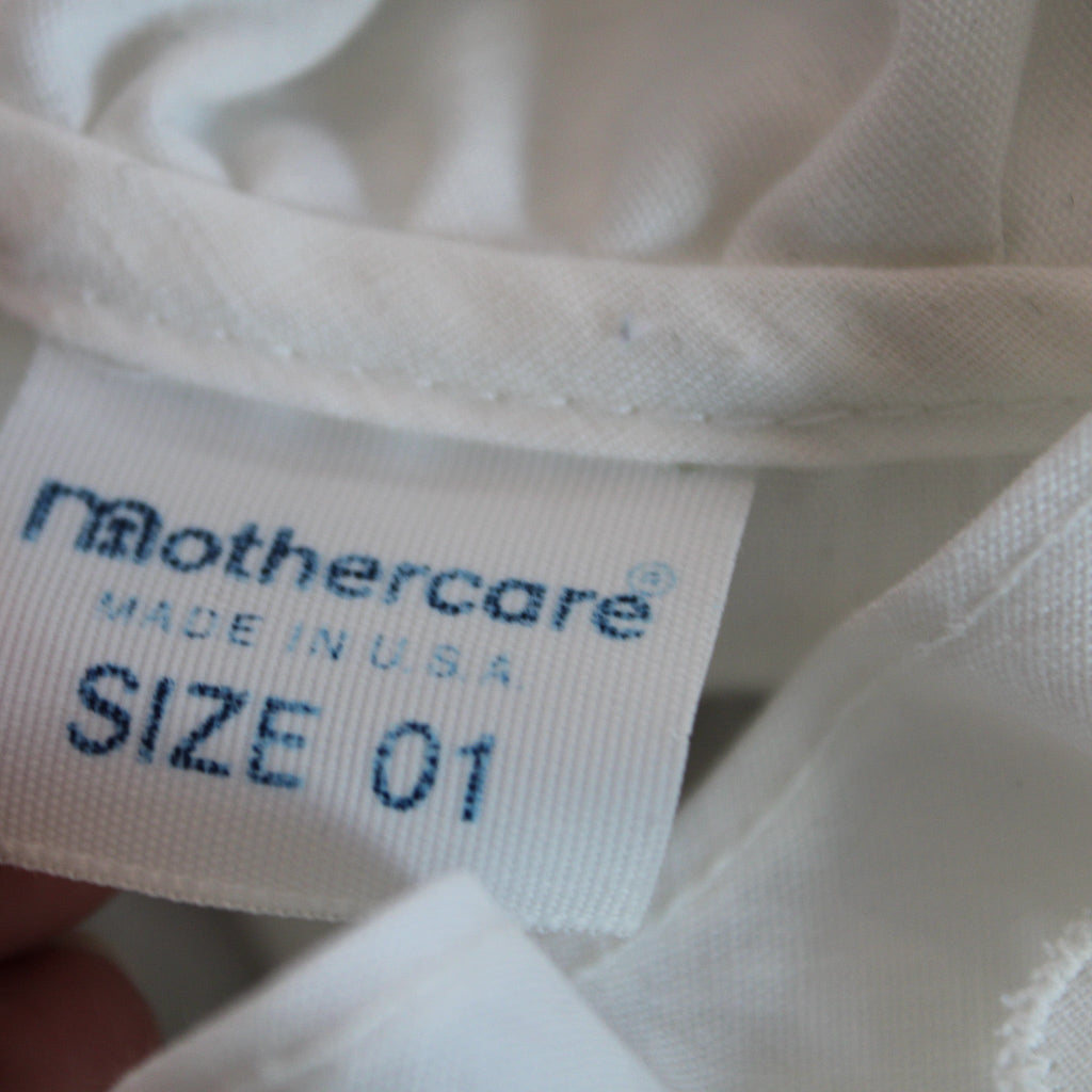 70s Mothercare white cotton blouse with eyelet ruffles - image 1