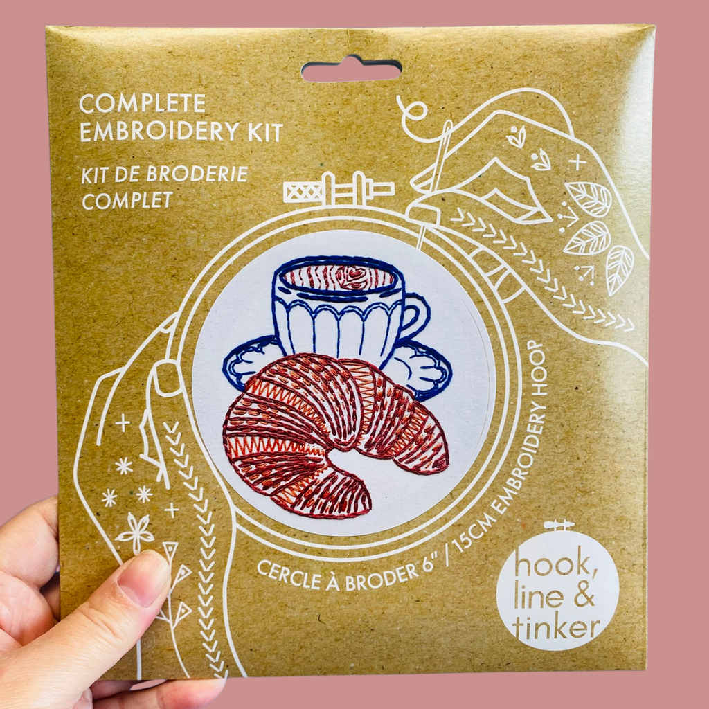 croissant and coffee embroidery kit, view 4