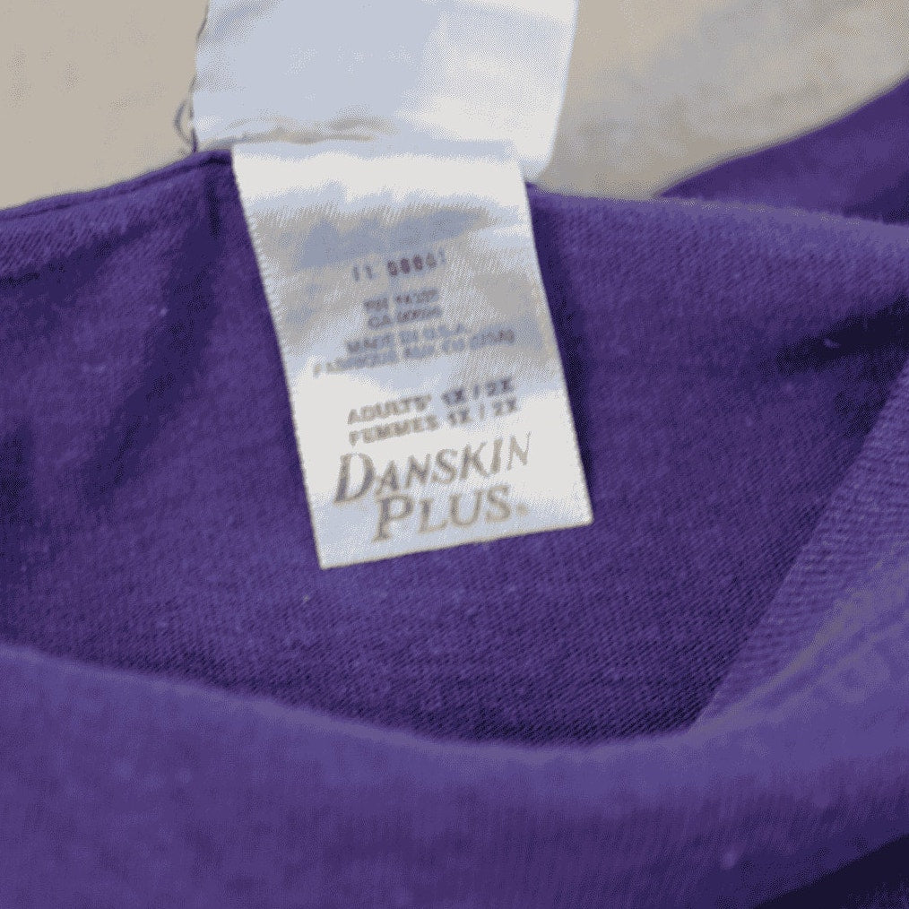 90s danskin plus audrey jones oversized purple tee