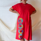1991 tyrone stewart hopi basket art tee dress made in usa