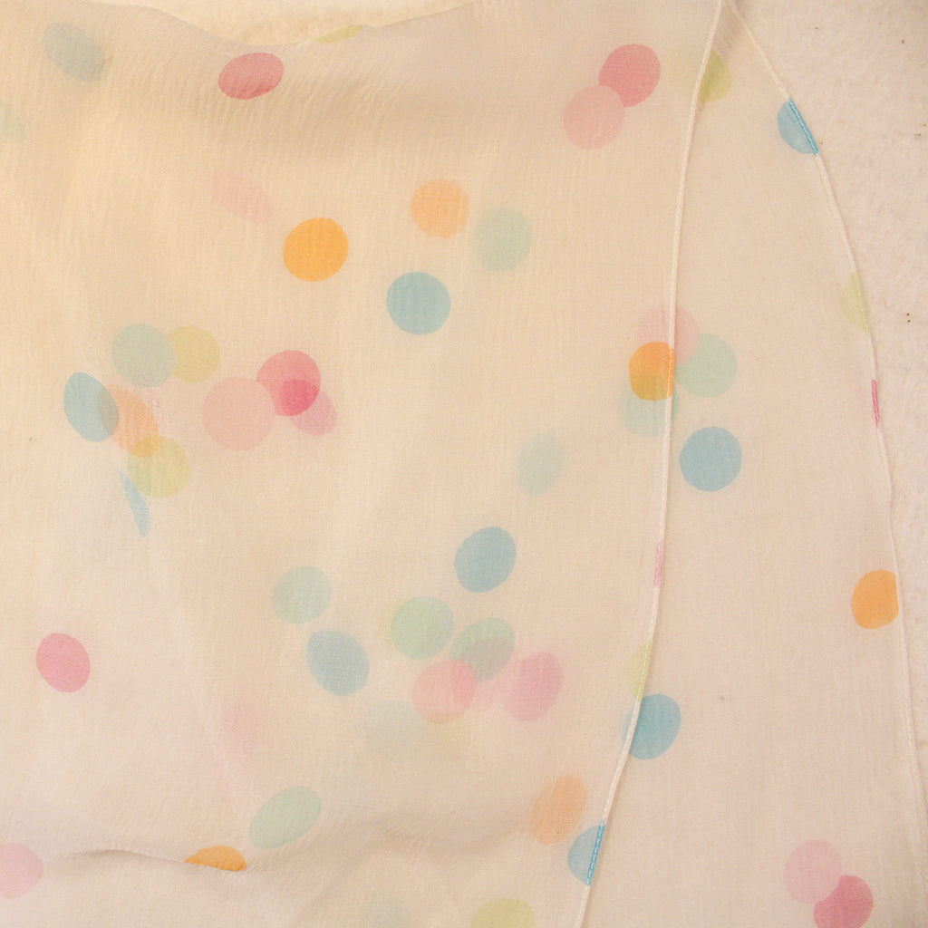 Front view GAP silk pastel dot scarf
