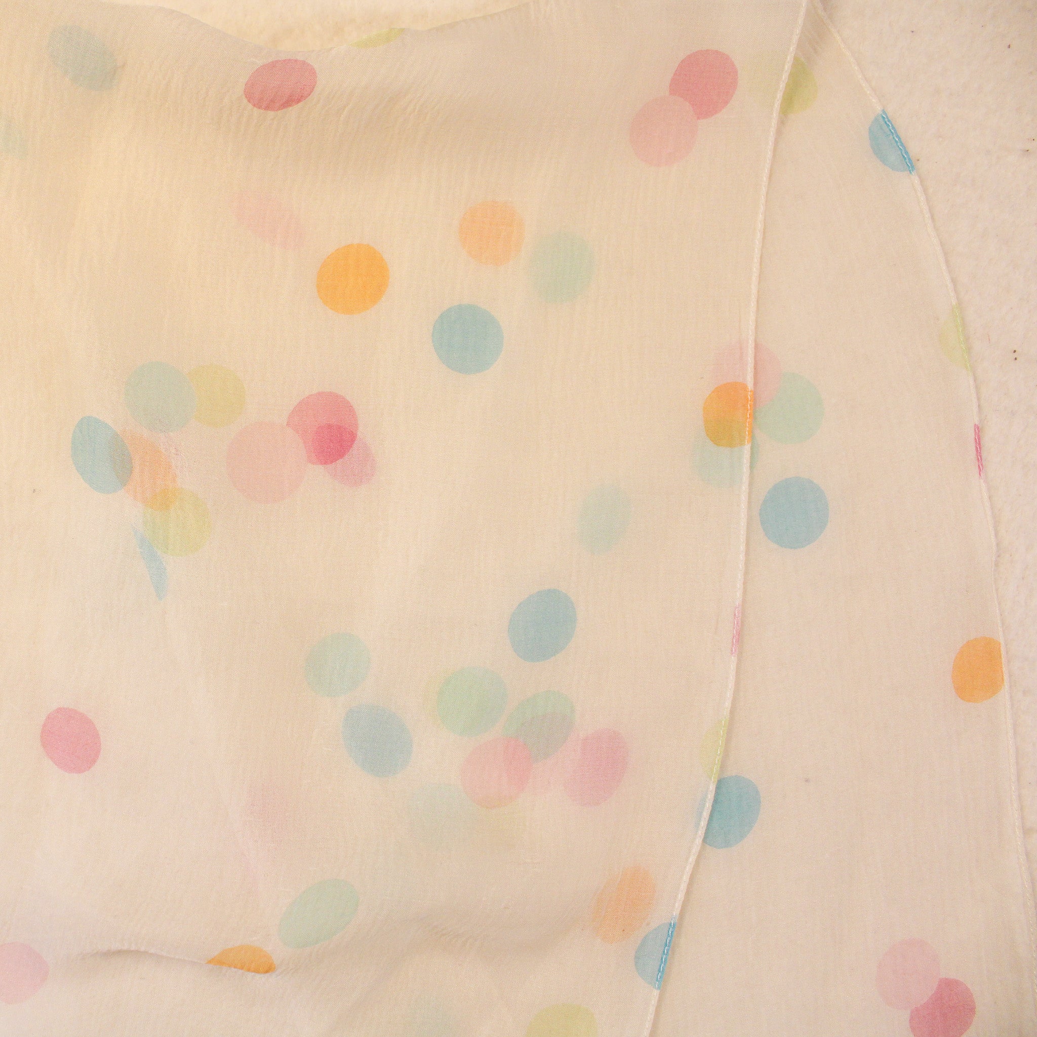 Front view GAP silk pastel dot scarf