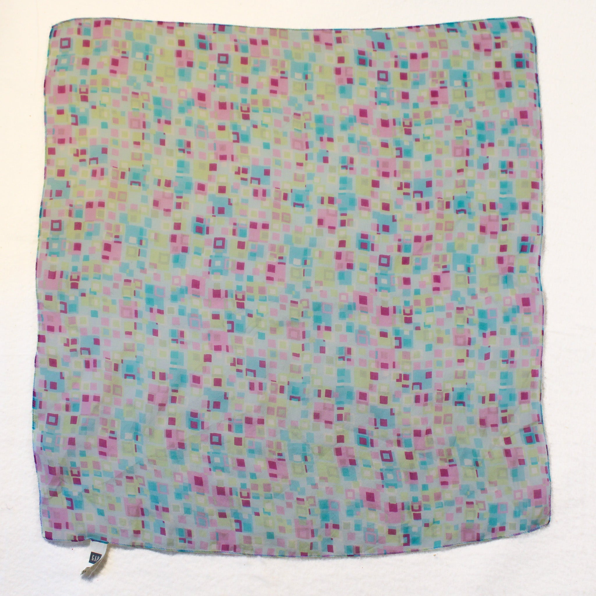 y2k gap geometric pastel chiffon square scarf