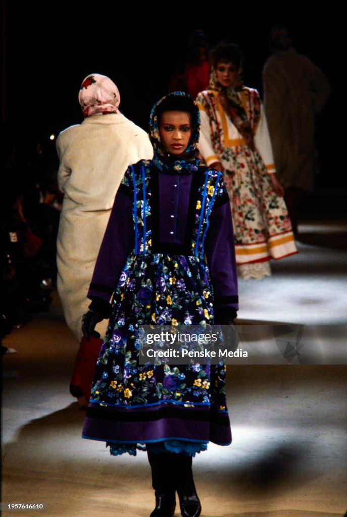 80s kenzo fw1982 paris runway folk floral dress - rare
